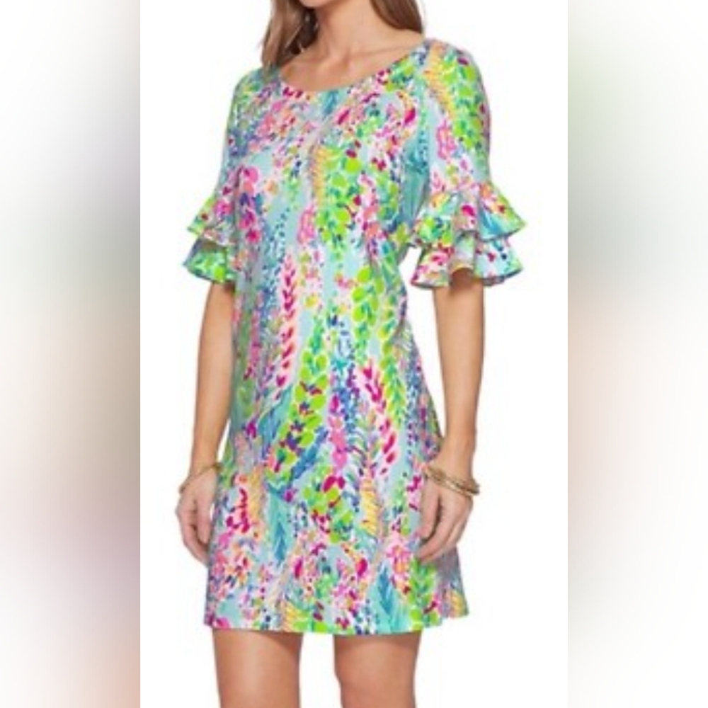 Lilly Pulitzer HTF Lula Stretch Dress Catch The Wave